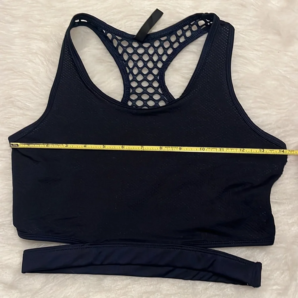 Navy Blue Sports Bra with Mesh Back